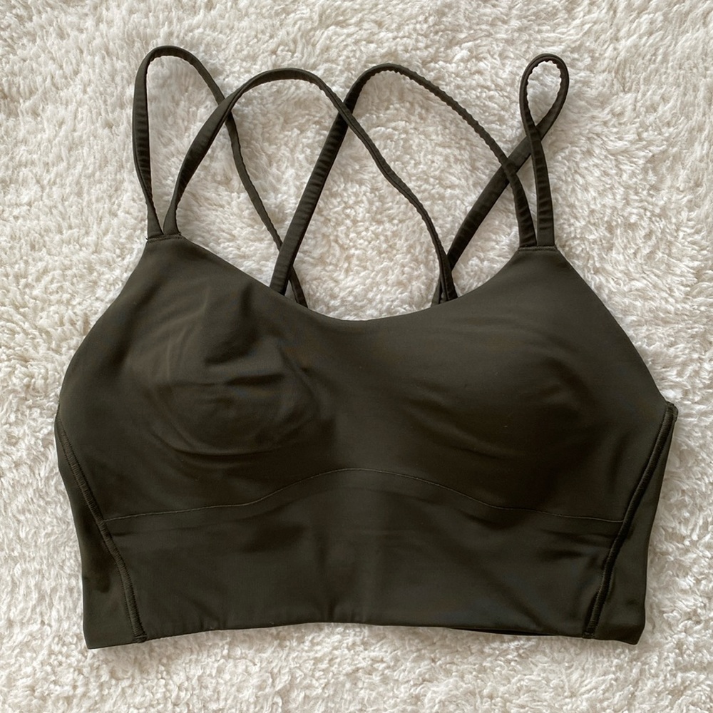 ❤️ Like a Cloud Longline Bra Light Support, B/C Cup Olive Green Size 6